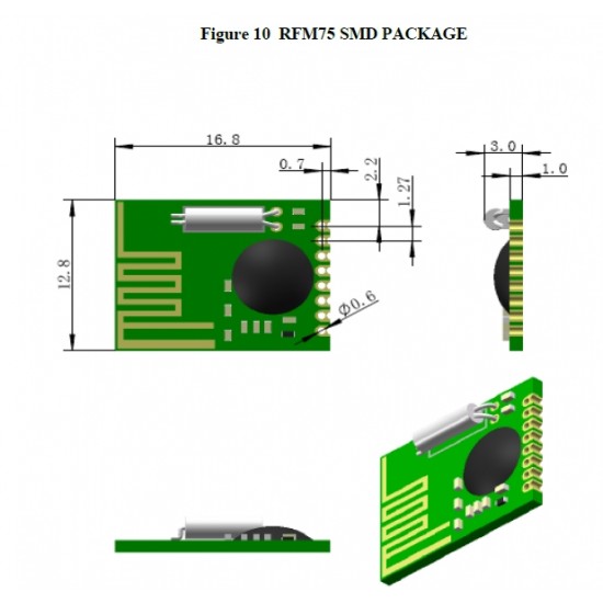 RFM75-S  ，RFM75W,2.4G TXRX Module,output power 4dbm