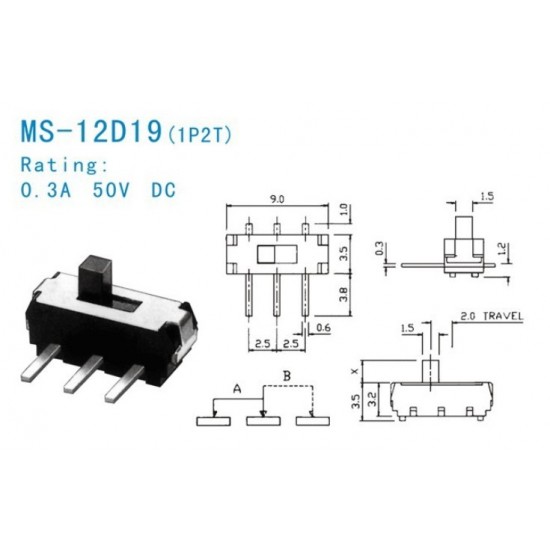 Small toggle switch MSK-12D19