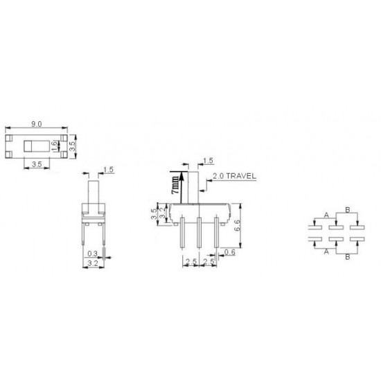 Small DIP toggle switch MSS-22D18G7