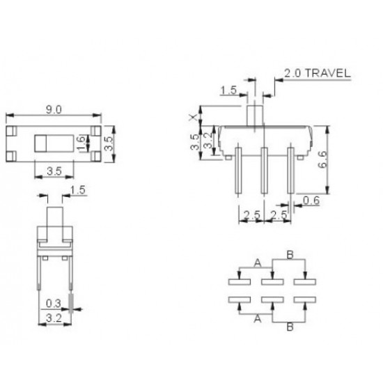 Small DIP toggle switch MSS-22D18G2