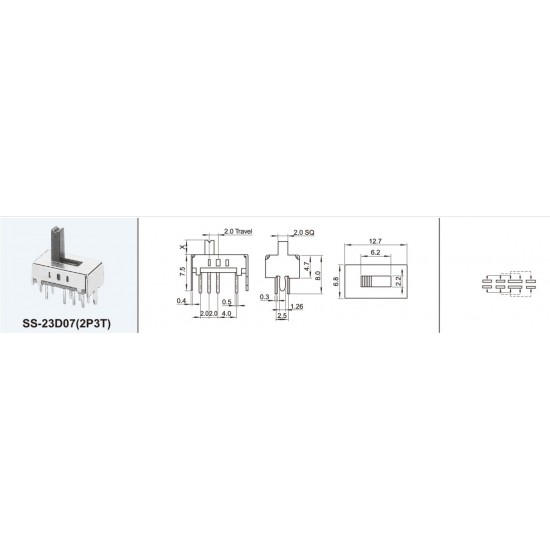 Toggle switch SS-23D07，(2P3T)